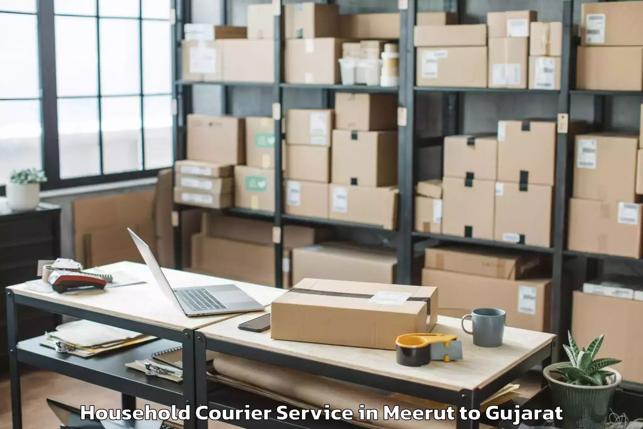 Affordable Meerut to Gadhada Household Courier